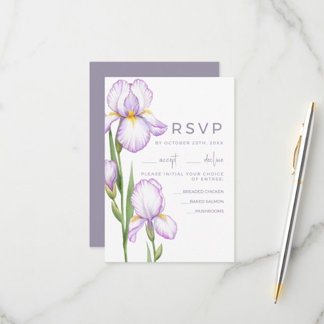 Wedding RSVP Cards Karte (Vorderseite/Rückseite Beispiel)