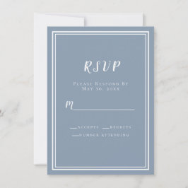 Wedding RSVP Dusty Blue Einfache Moderne Minimalis