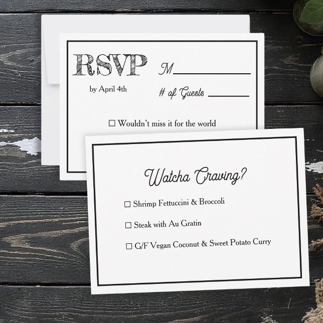  Wedding RSVP & Meal Choices Einladung (Von Creator hochgeladen)