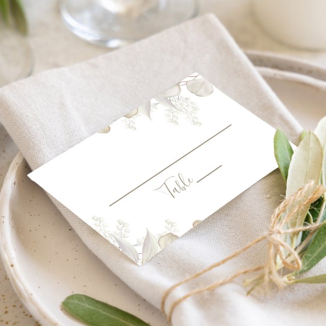 Wedding Sage Green Greenery Reception Seating  Platzkarte (Sage green foliage calligraphy script table number card.)