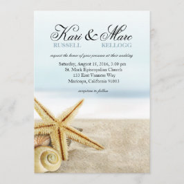 Wedding Sandy-StrandStarfishSeashells Einladung