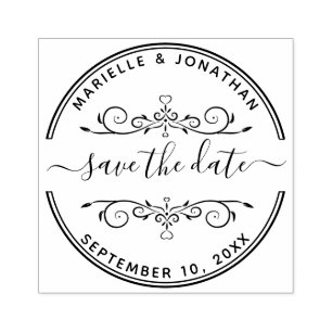 Wedding Save the Date modernes Skript Gummistempel
