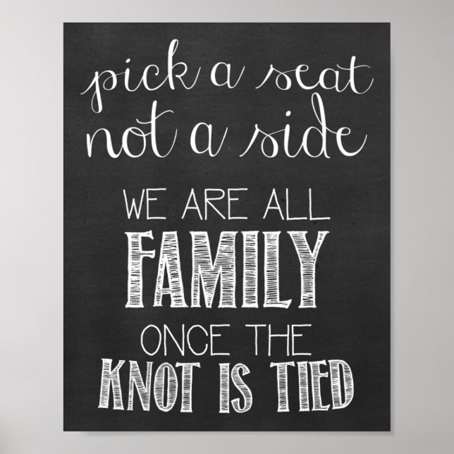 Wedding Seating Chalkboard Signage Poster (Vorne)