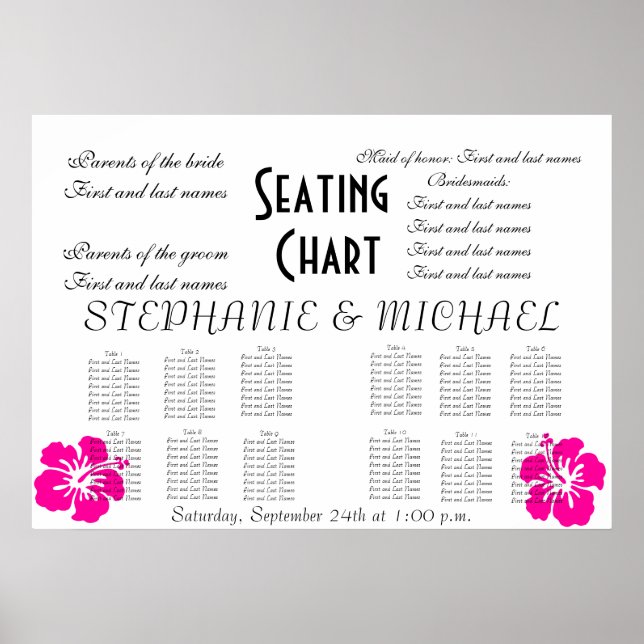 Wedding Seating Chart Poster (Vorne)