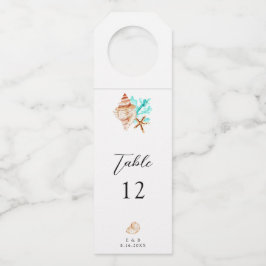 Wedding Seating Chart Table Coastal Beach Flaschenanhänger
