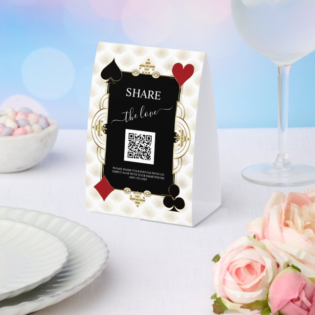 Wedding Share The Love Photo Share QR Code Sign Tischaufsteller (In Situ (Hochzeit))