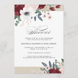Wedding shower de fleurs romantiques Invitation