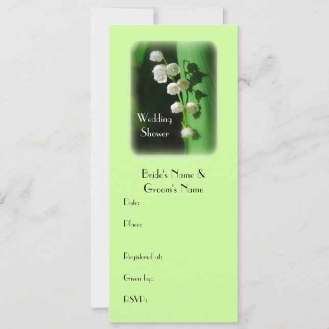 Wedding shower Green Invitation Lily de la Vallée (Devant)