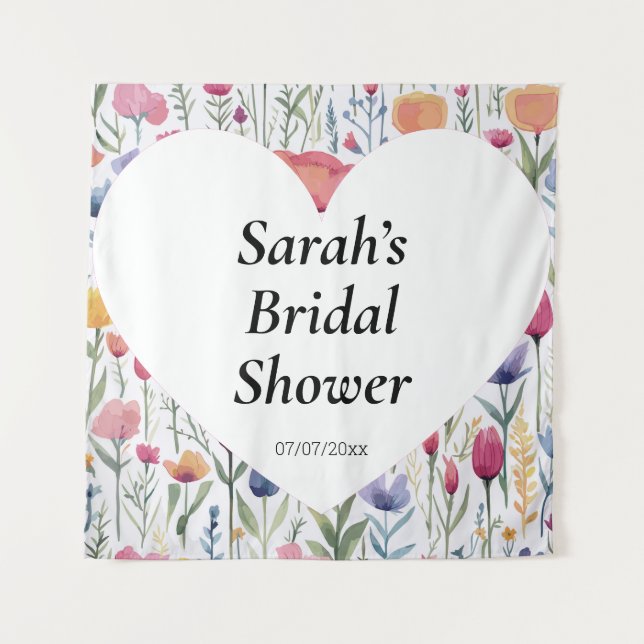 Wedding shower wall poster personalized wandteppich (Vorderseite)