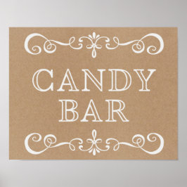 Wedding Sign - Candy Bar Rustic Wedding Sign Poster