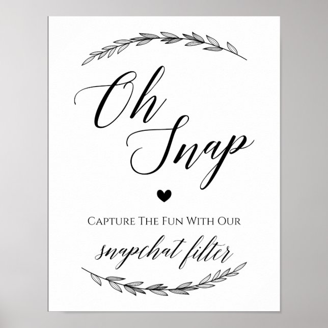 Wedding Sign - Snapchat Laurel Wedding Sign Poster (Vorne)