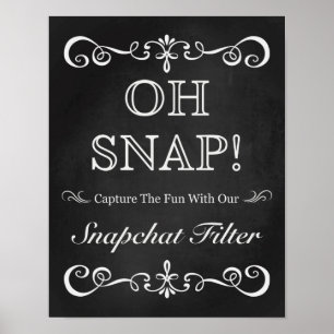 Wedding Sign - Snapchat Wedding Chalkboard Sign Poster