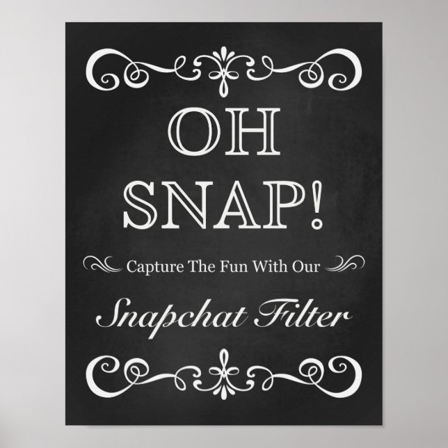 Wedding Sign - Snapchat Wedding Chalkboard Sign Poster (Vorne)