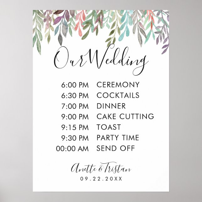 Wedding Sign - Wedding Plan Grüne Zeichen Poster (Vorne)