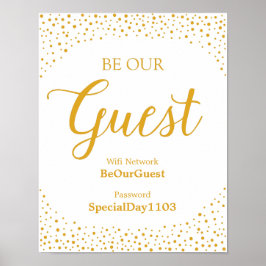 Wedding Sign - WiFi Password Confetti Wedding Sign Poster