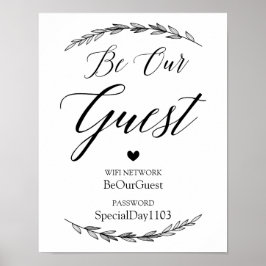 Wedding Sign - Wifi Password Laurel Wedding Sign Poster