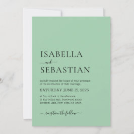 Wedding Simple Dark Sea Green Einladung