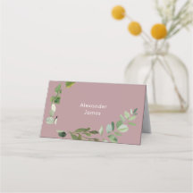 Wedding Simple Foliage Individuelle Name Dusty Ros