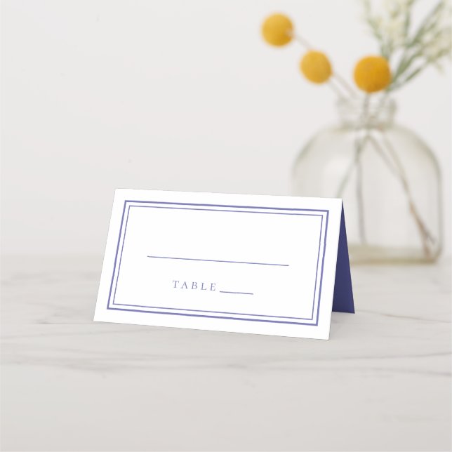 Wedding Simple Minimalistisch Trendy Periwinkle Bl Platzkarte (Vorderseite)