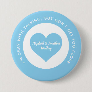Wedding Social Distancing Blue Heart Color Code Button