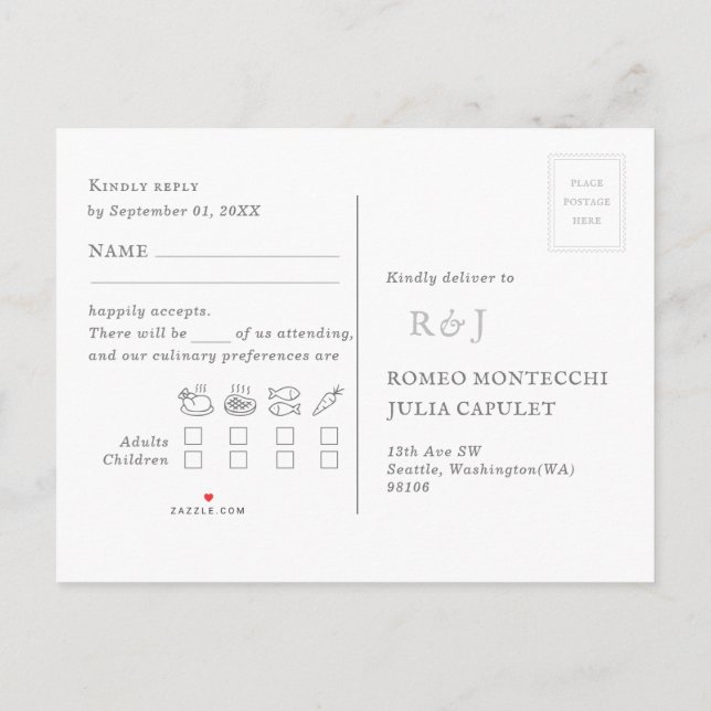 Wedding Song Request UAWG Einladungspostkarte (Rückseite)