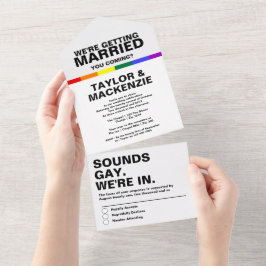 Wedding Sounds Gay Fun Rainbow Pride All In One Einladung
