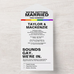 Wedding Sounds Gay Fun Rainbow Pride All In One Einladung