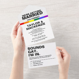 Wedding Sounds Gay Fun Rainbow Pride All In One Einladung