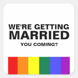 Wedding Sounds Gay Fun Rainbow Pride Quadratischer Aufkleber