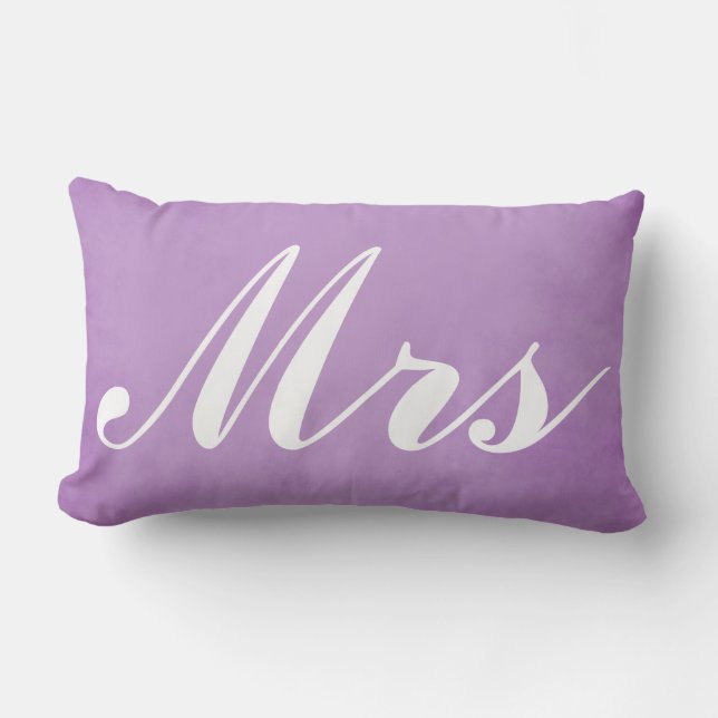 Wedding Souvenir Mr. und Mrs. Lila Parchment Lendenkissen (Vorderseite)