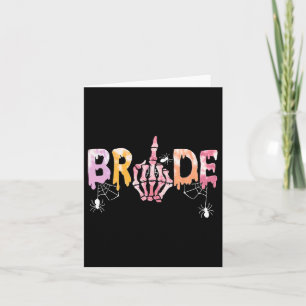 Wedding Spooky Halloween Skeleton Bride Just Marri Karte
