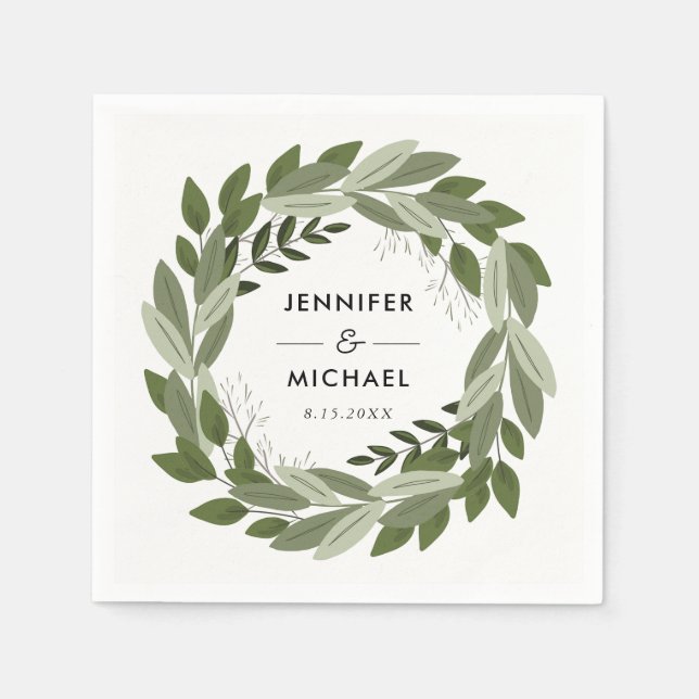 Wedding Sprigs Cocktail Napkins Serviette (Vorderseite)