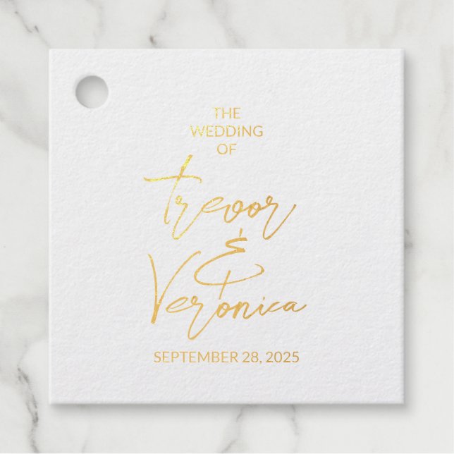 Wedding Swan Back Geschenkanhänger (Vorderseite)