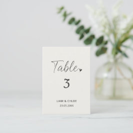 Wedding Table Number Sign - Stylish Modern Platzkarte