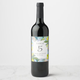 Wedding Table Number Wine Label Weinetikett