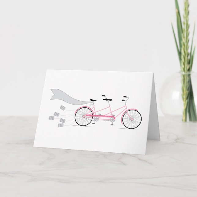 Wedding Tandem Bike Karte (Vorderseite)