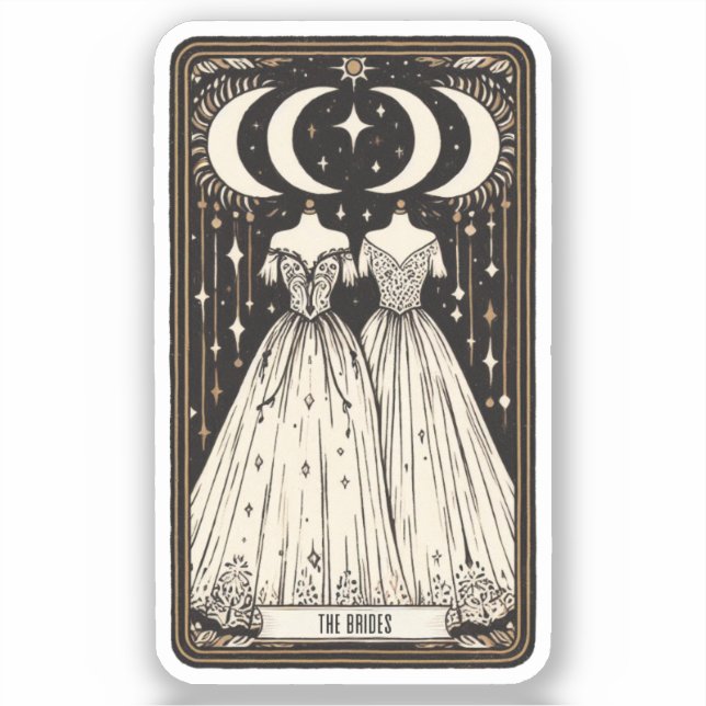 Wedding Tarot Brides Aufkleber (Vorderseite)