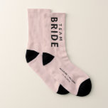 Wedding Team Bride Personalized Blush Pink Socken<br><div class="desc">An Personalized Team Bride Wedding favor gift for your friends and family. You can personalize these souvenir keepsake blush pink socks with your first names and wedding date.</div>