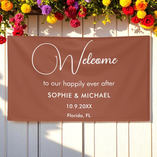 Wedding Terracotta Brown Willkommen Banner (Von Creator hochgeladen)