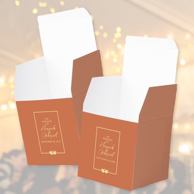 Wedding Terracotta Gold Geschenkschachtel (Wedding Terracotta Gold favor boxes (two shown))