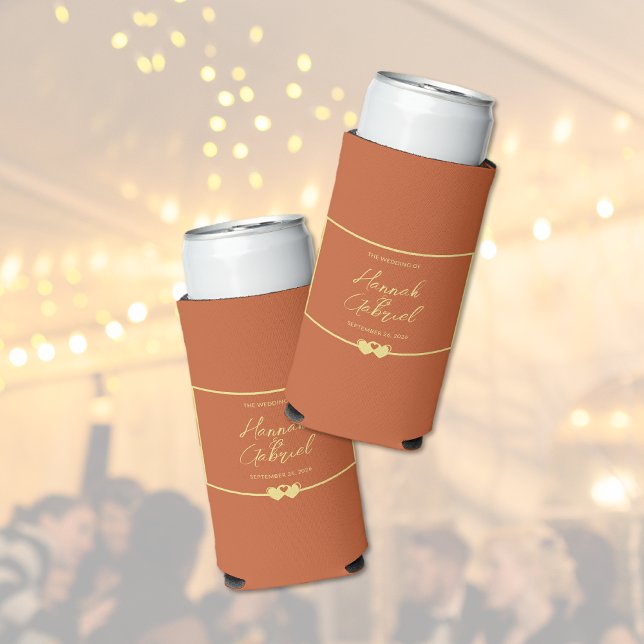 Wedding Terracotta Gold Selters Dosenkühler (Wedding Terracotta Gold Seltzer Can Cooler (multiple shown))