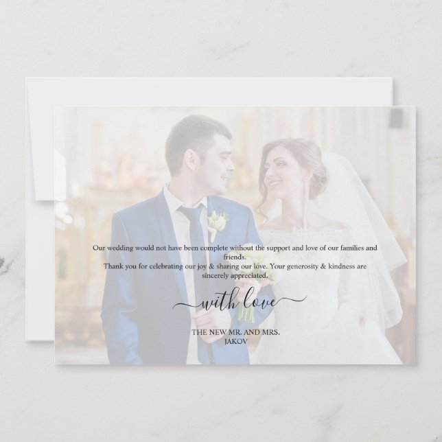 Wedding Thank You Card Dankeskarte (Rückseite)