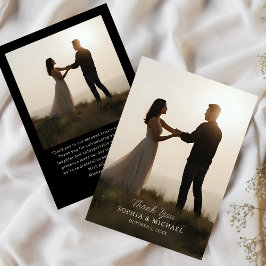 Wedding Thank You Message 2 Photographs Minimal  Dankeskarte