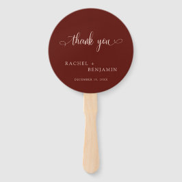 Wedding Thank You Photo Terracotta Script Rustic Fächer