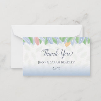 Wedding Thank You - Vectorial Tulip With Leaves Mitteilungskarte