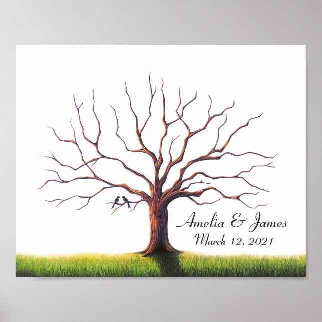 Wedding Thumbprint Gäestbook Poster (Vorne)