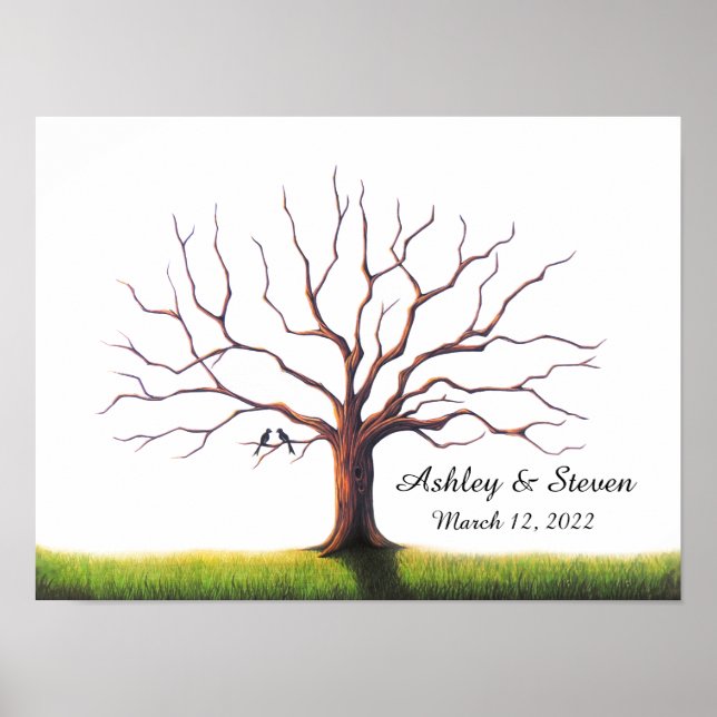 Wedding Thumbprint Tree Gästebuch (Vorne)
