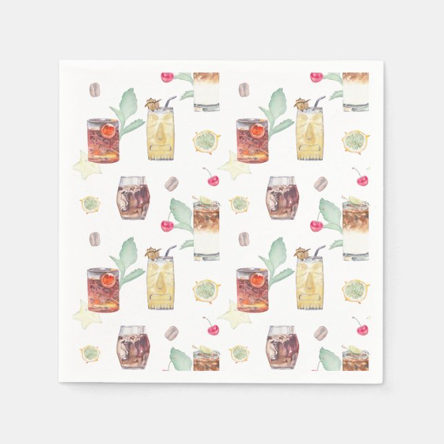 Wedding Tiki Bar Cocktail Napkins Serviette (Vorderseite)