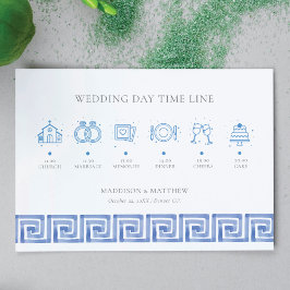 Wedding Timeline Santorini Griechenland Begleitkarte