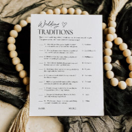 Wedding Traditions Bridal Shower Trivia Game Card Einladung